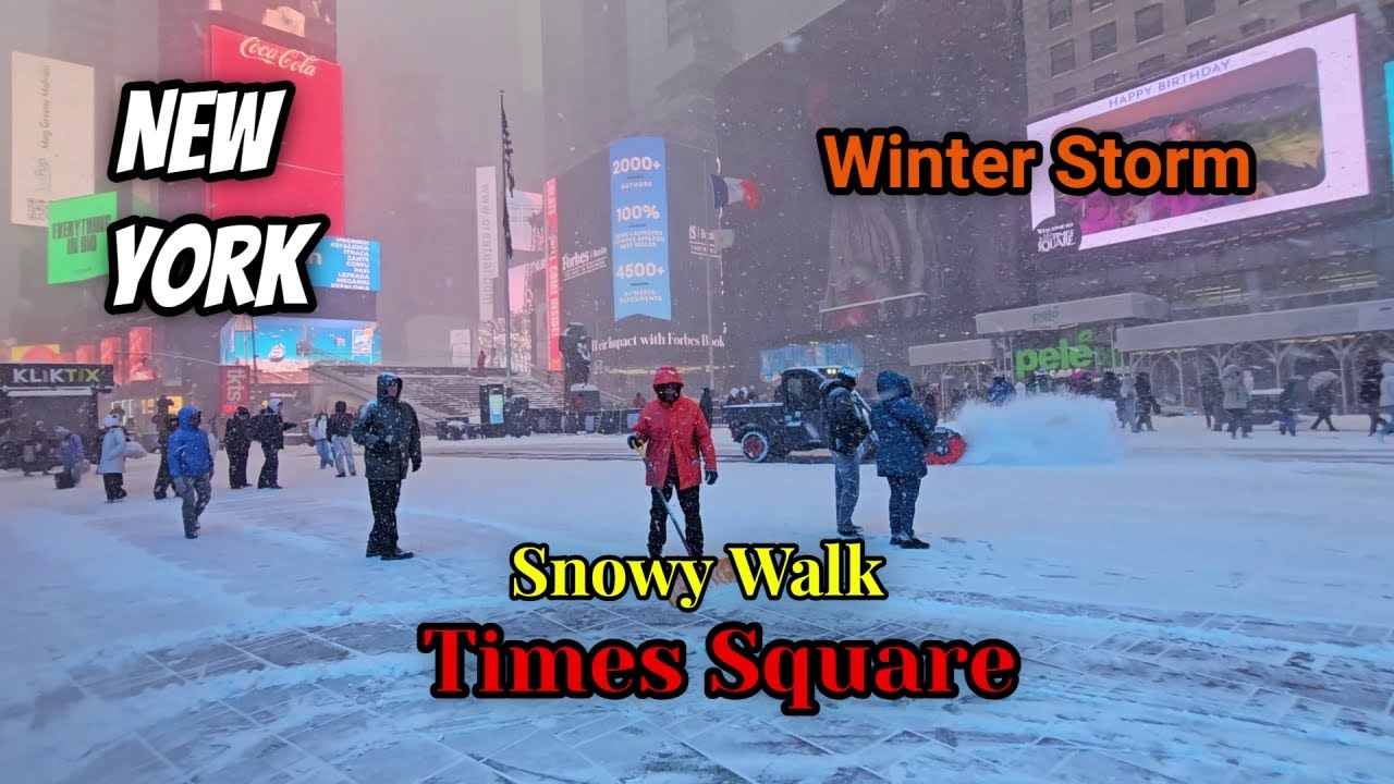 Snowy Walk Through Times Square | New York City