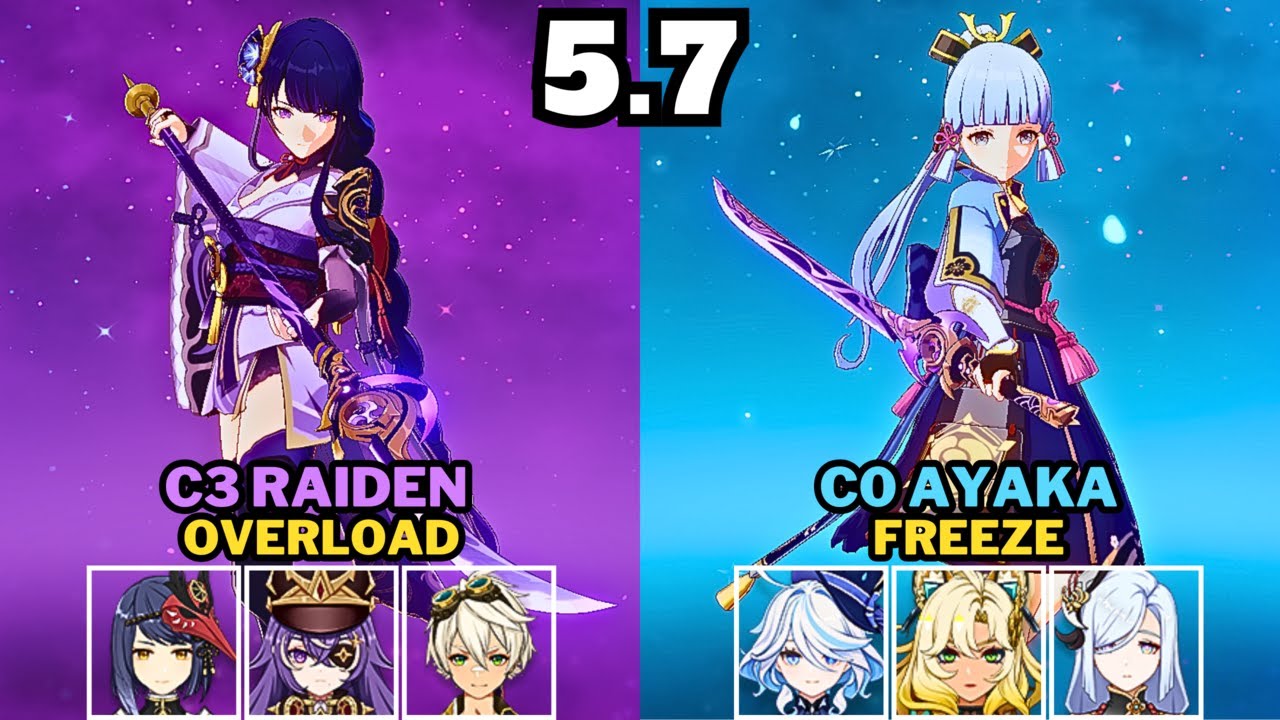 [Spiral Abyss 5.7] C3 Raiden Shogun Overload & C0 Ayaka Freeze | Genshin Impact