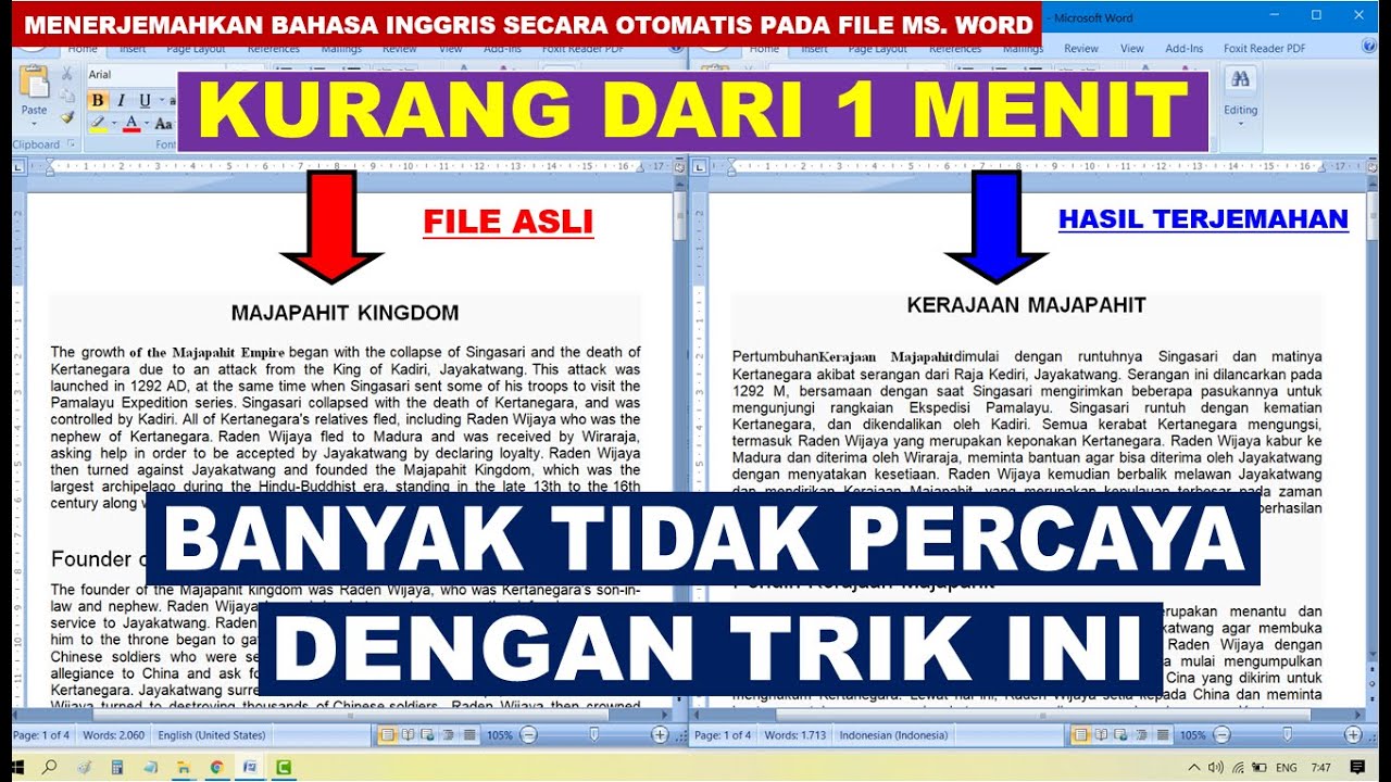 2 Cara Mudah Menerjemahkan Bahasa Inggris Secara Otomatis Pada File Microsoft Word
