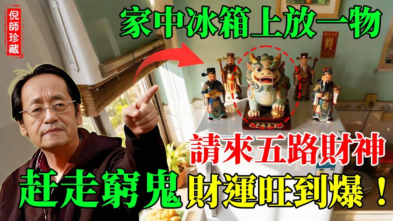 倪海廈：家裡冰箱是「活財庫」！上面「擺一物」請來五路財神爺！第二天趕走窮鬼，財氣擋都擋不住！#倪海廈 #冰箱風水 #招財 #五路財神 #開運秘訣 #財運亨通 #居家風水