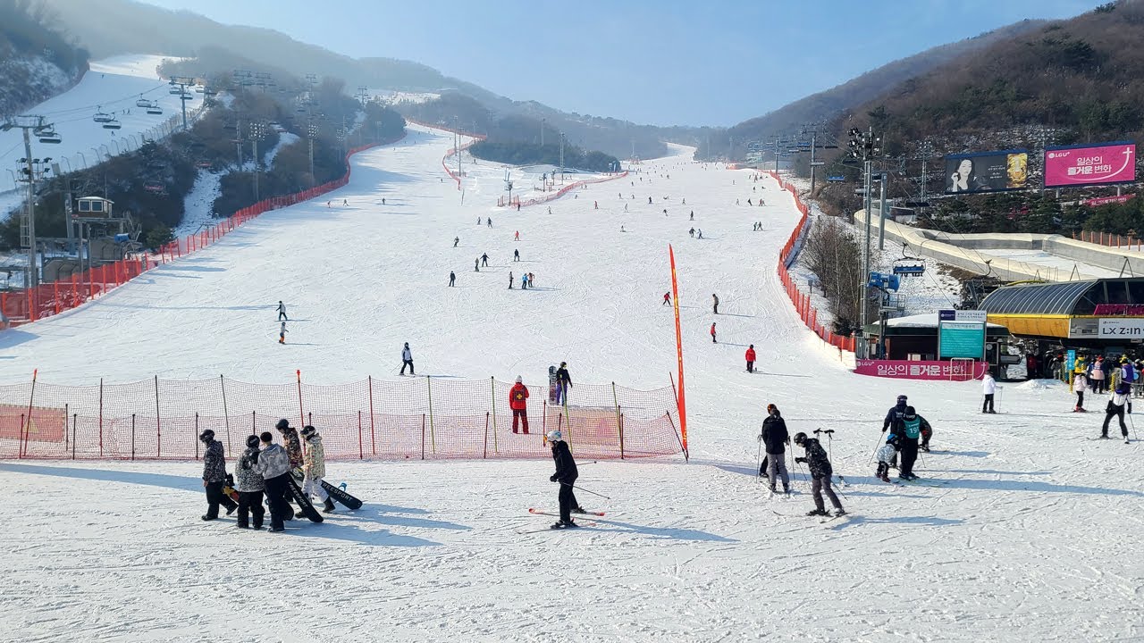 4K тур по горнолыжному курорту Конджиам - посетите ближайший горнолыжный курорт из Сеула