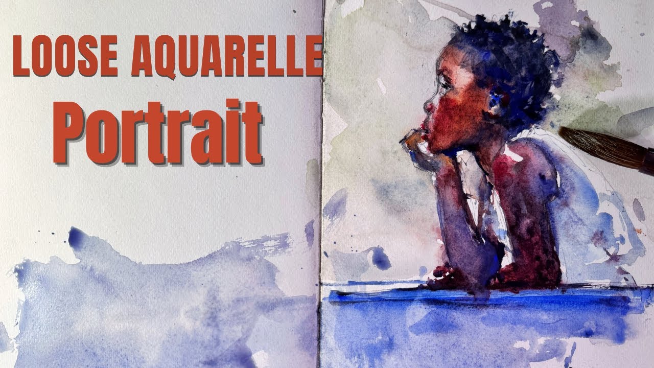 Portrait aquarelle rapide – en mode croquis loose + musique chill