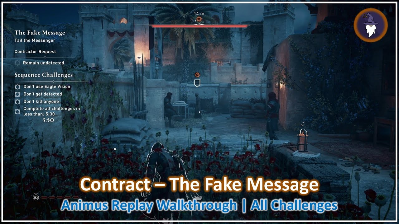 AC MIRAGE VALLEY OF MEMORY DLC | THE FAKE MESSAGE CONTRACT - SEQUENCE REPLAY [ALL CHALLENGES]