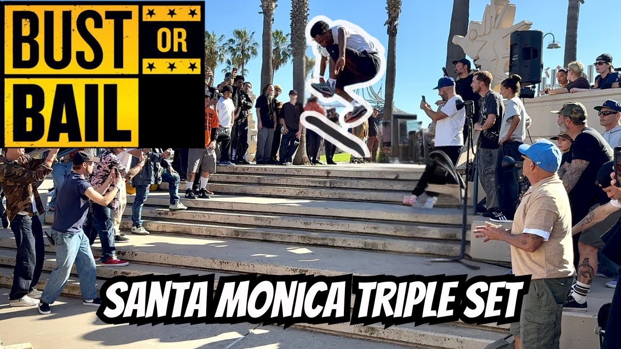 “BUST OR BAIL” Skate Contest At Santa Monica Triple Set (Full Comp)  