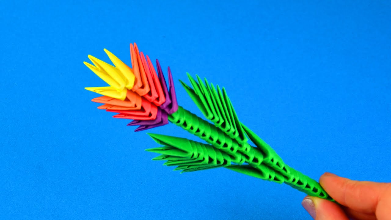 3D origami little flower  ♡ DIY ♡ How to make