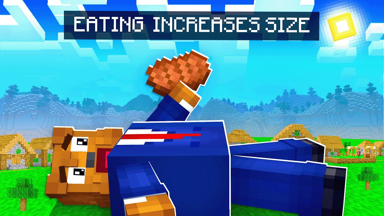 Minecraft But Eating Makes You BIGGER
