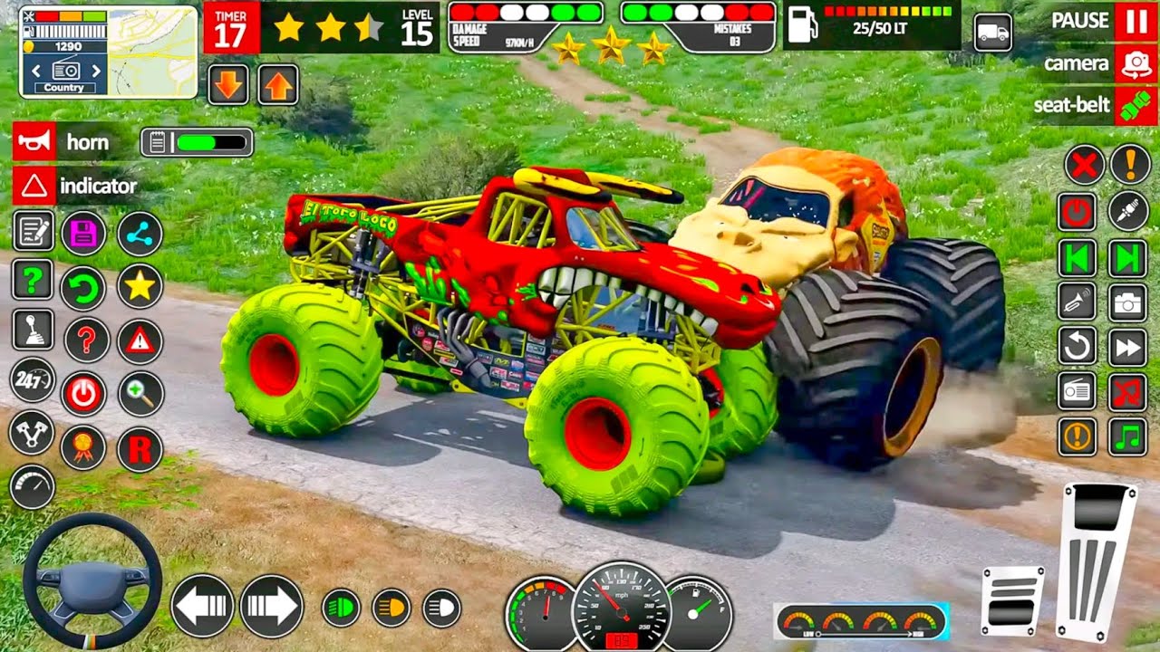 Monster Truck Demolition Derby Arena Mega Ramp Crashing Stunt Simulator &mdash; геймплей для Android.