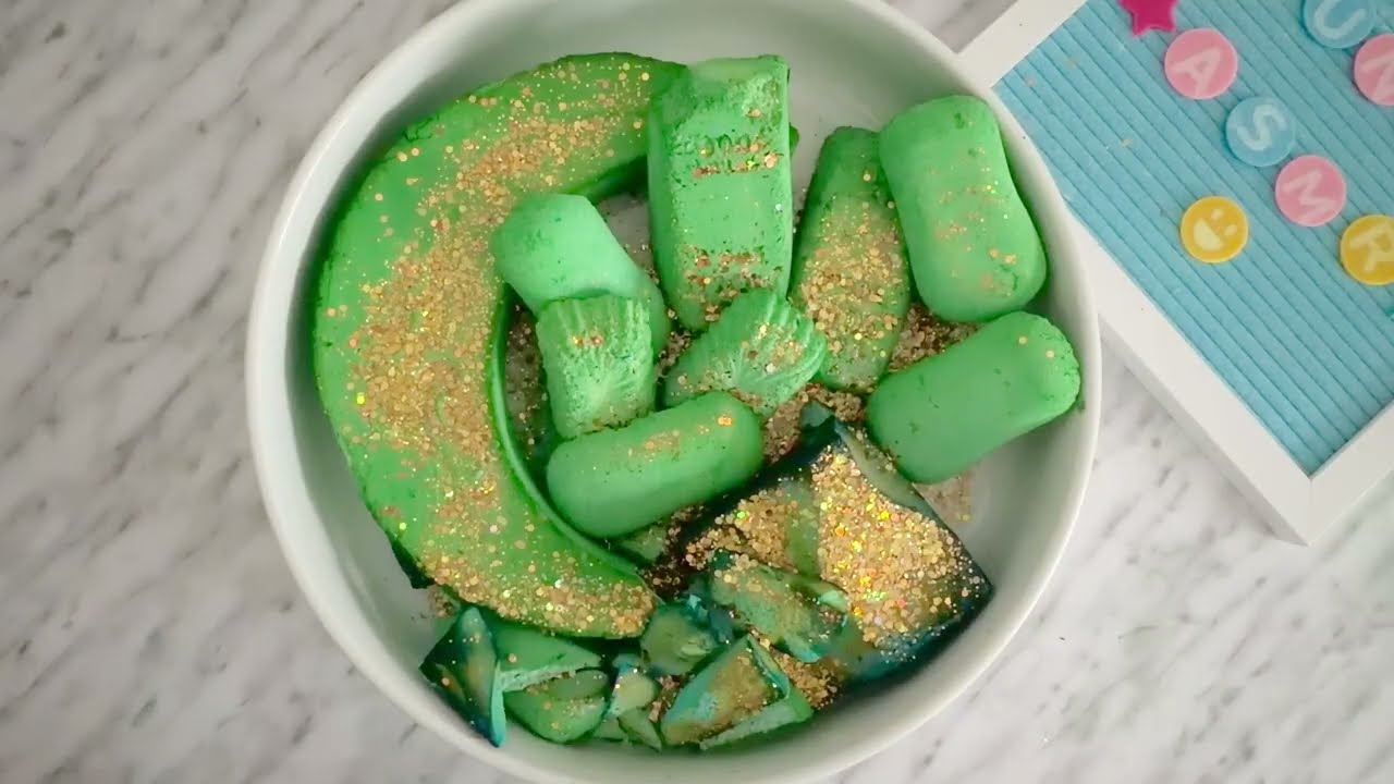 ASMR Green Collab with @TheChalkCafe 💚 Fresh Soft Gym Chalk, Dyed Chalk + Reforms #chalkasmr #relax