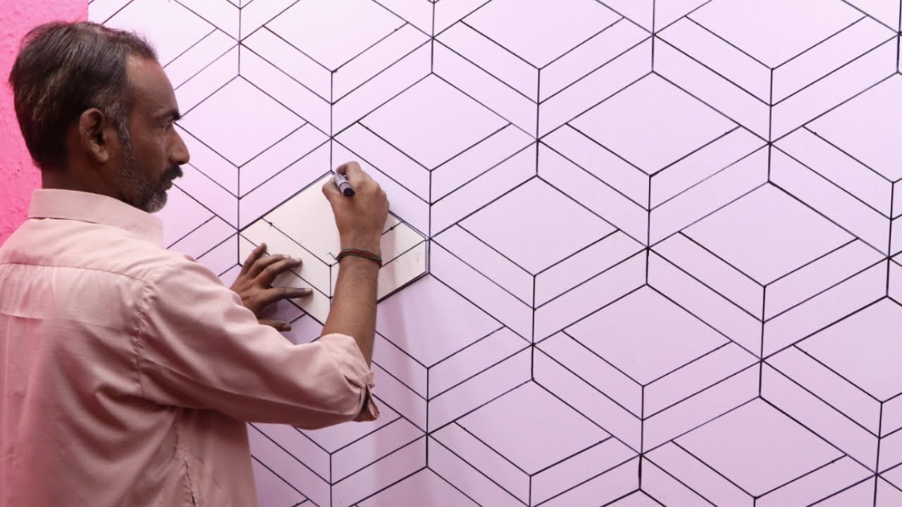 wall painting | 3d wall design pattern with cardboard | 3d wall decoration effect | interior design