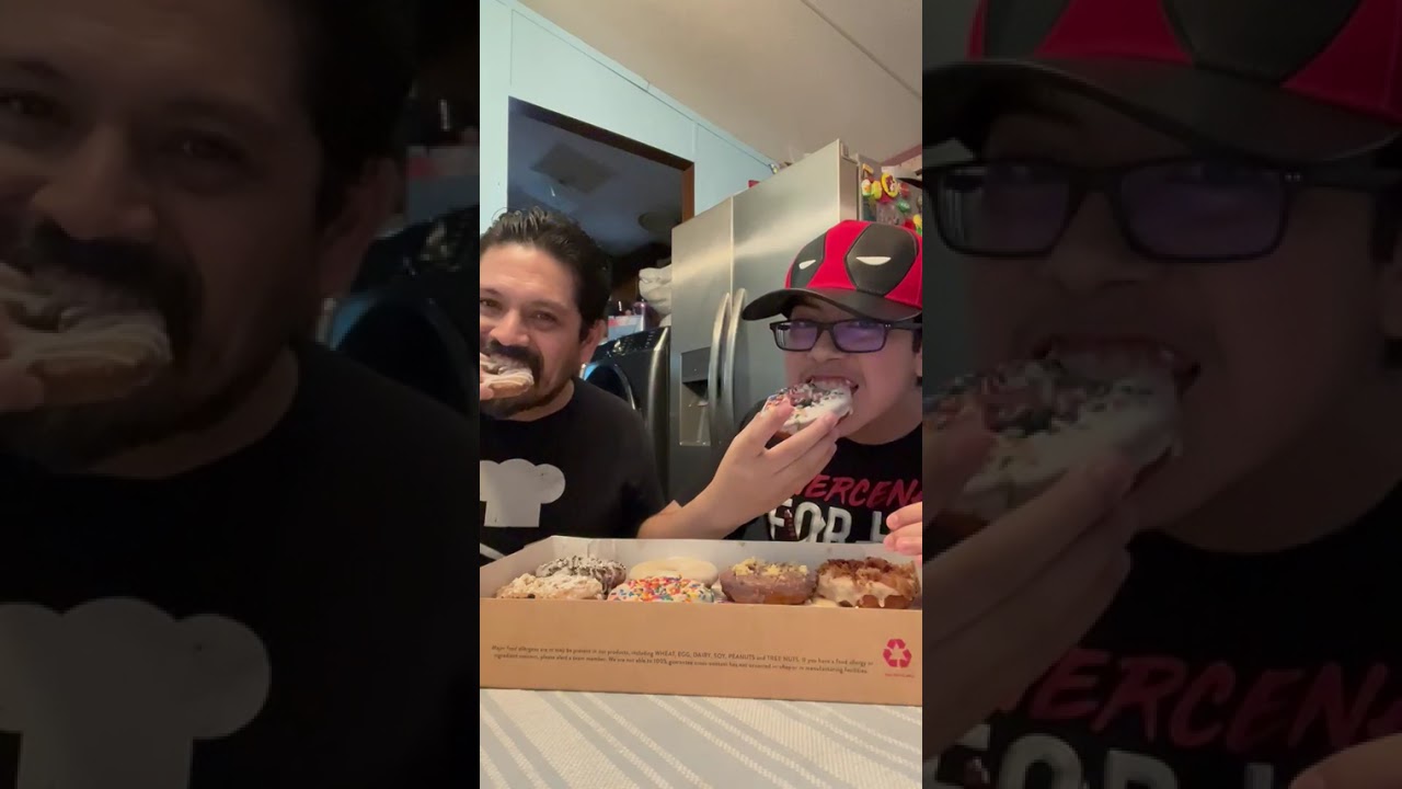 Reviewing  duck donuts w son