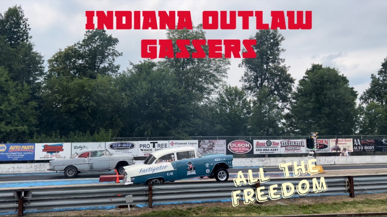 55 Gassers and More! Indiana Outlaw Gassers at Bunker Hill Dragstrip!!!