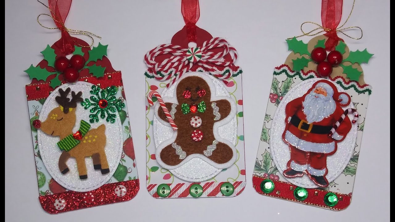 DIY~Super Cute Christmas Tags Using Felt Sticker Characters!