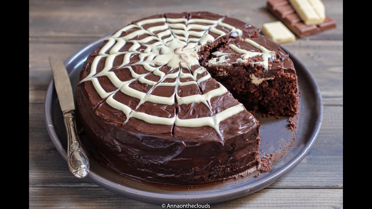 Torta al cioccolato ragnatela - TUTORIAL RAGNATELA FACILE | Anna on the clouds