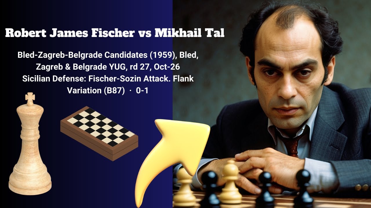 Robert James Fischer vs Mikhail Tal   Sicilian Defense Fischer Sozin Attack  Flank Variation