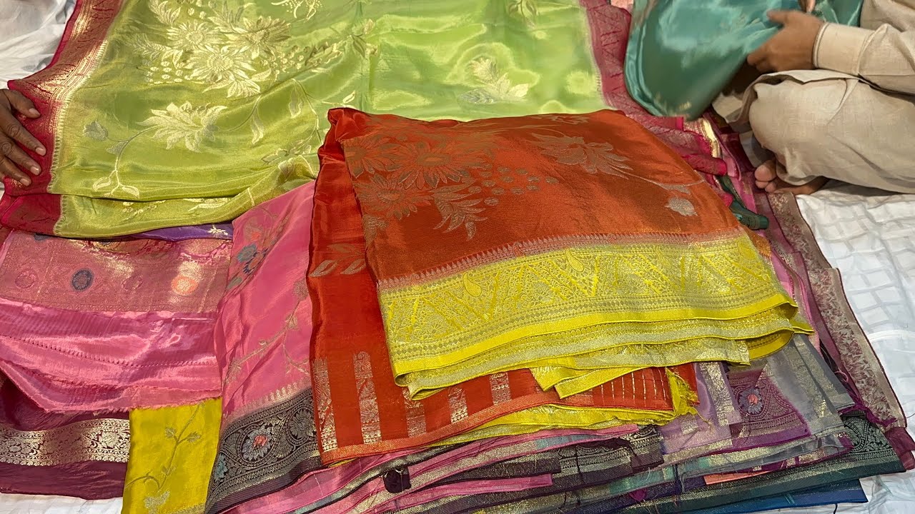 Falt Rate 1200/- , 1500/- | Banarasi Crape Mashroo Silk Saree Offer Rate Ubaid Collection 