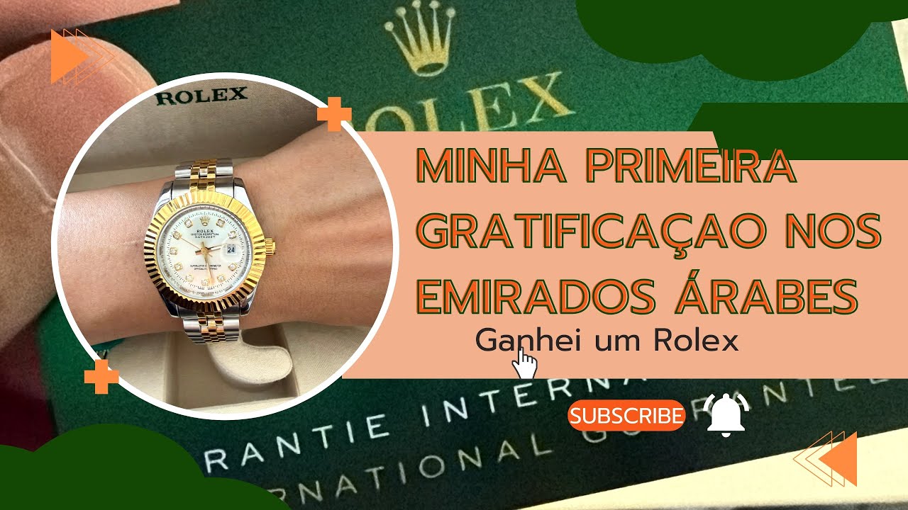 GANHEI UM ROLEX AVALIANDO EM MAIS DE 100 MIL REAIS AQUI NOS EMIRADOS 