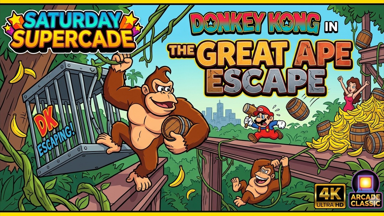 Saturday Supercade Donkey Kong The Great Ape Escape (Color Corrected) AI Upscale 4K