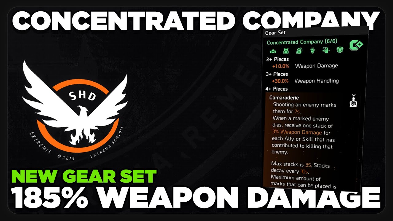 NEW Gear Set ~ 185% Weapon Damage | Concentrated Company | The Division 2