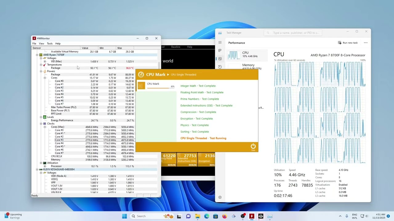 PassMark CPU Mark AMD Ryzen 7 8700F Benchmark