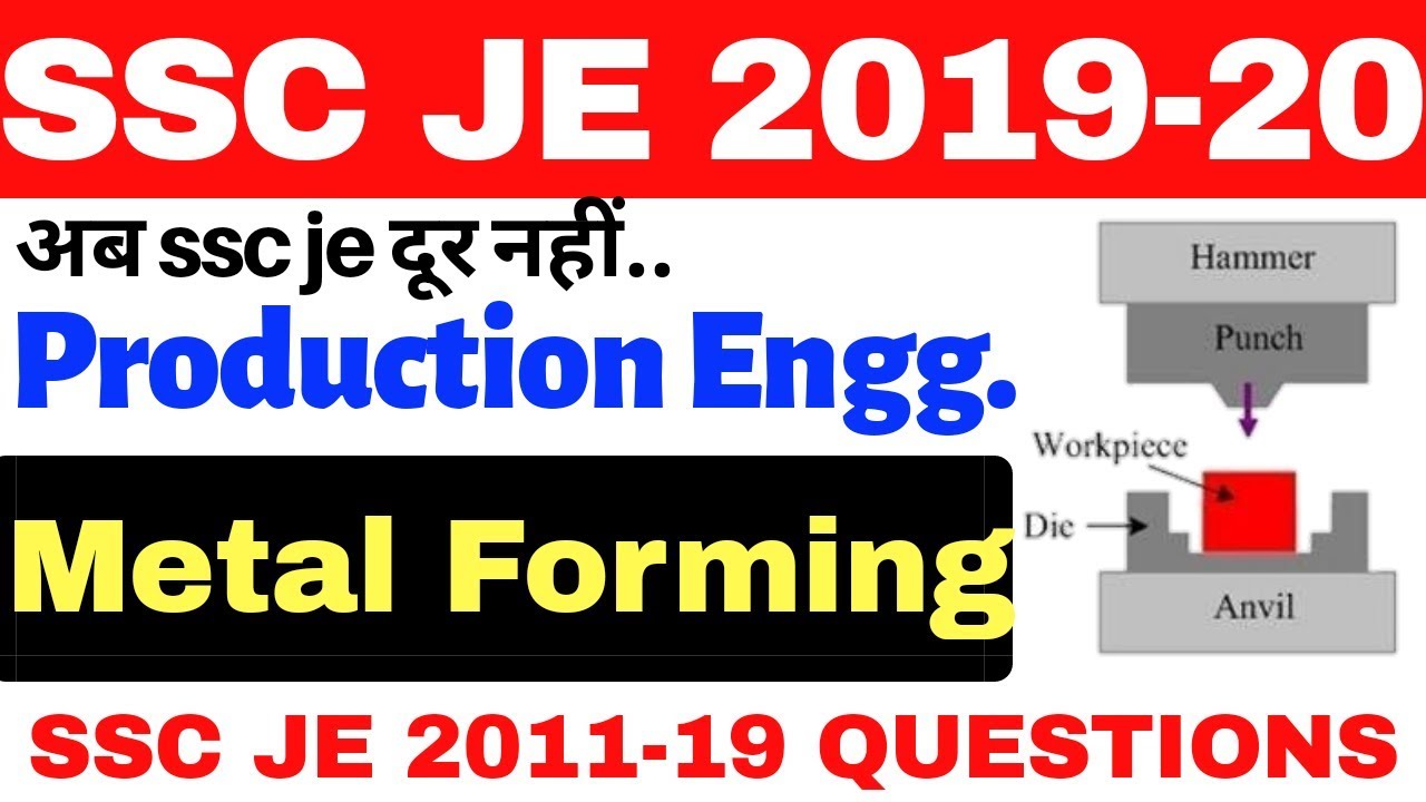 Metal Forming || Production Engineering || SSCJE 2011 TO 2019 QUESTIONS