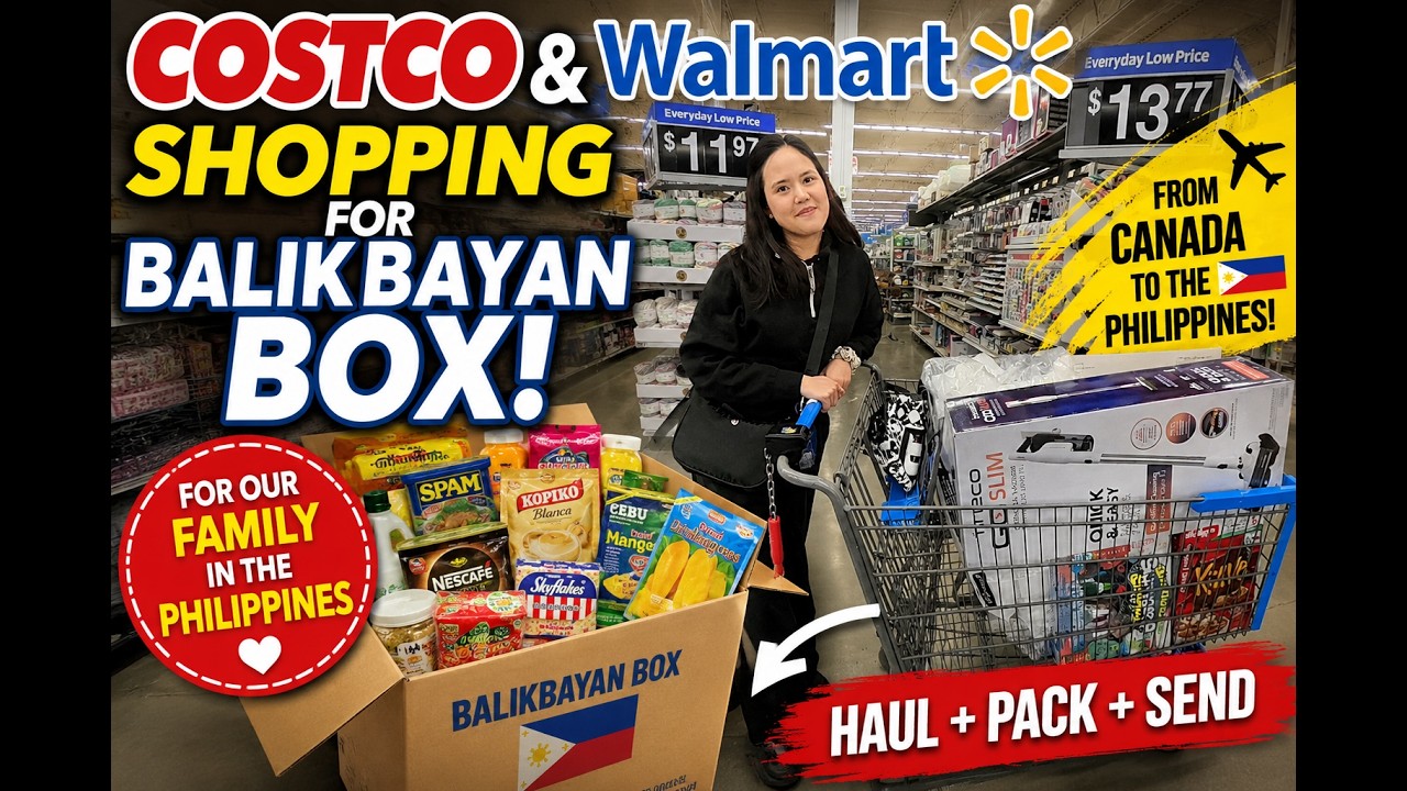 📦 Shopping for a Balikbayan Box in Canada 🇨🇦 | Costco, Walmart, T&T & Ice Skating ⛸️