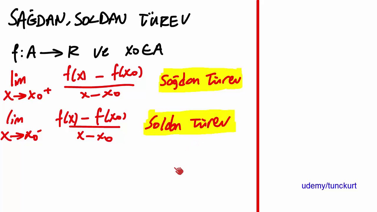 Sağdan Soldan Türev Kavramı-3(Tık diye anlayacaksınız!)