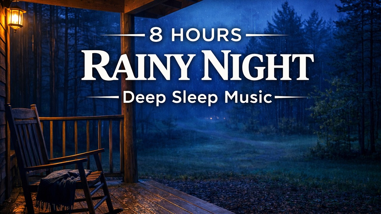 Instant Insomnia Relief 🌙 8 Hours Sleep Music for Racing Thoughts | Night Rain Cozy Cabin Ambience