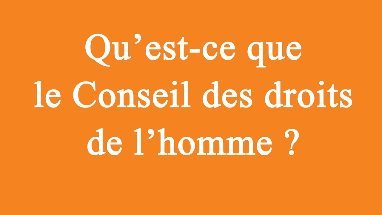 A quoi sert le Conseil des droits de l'homme de l'ONU ?
