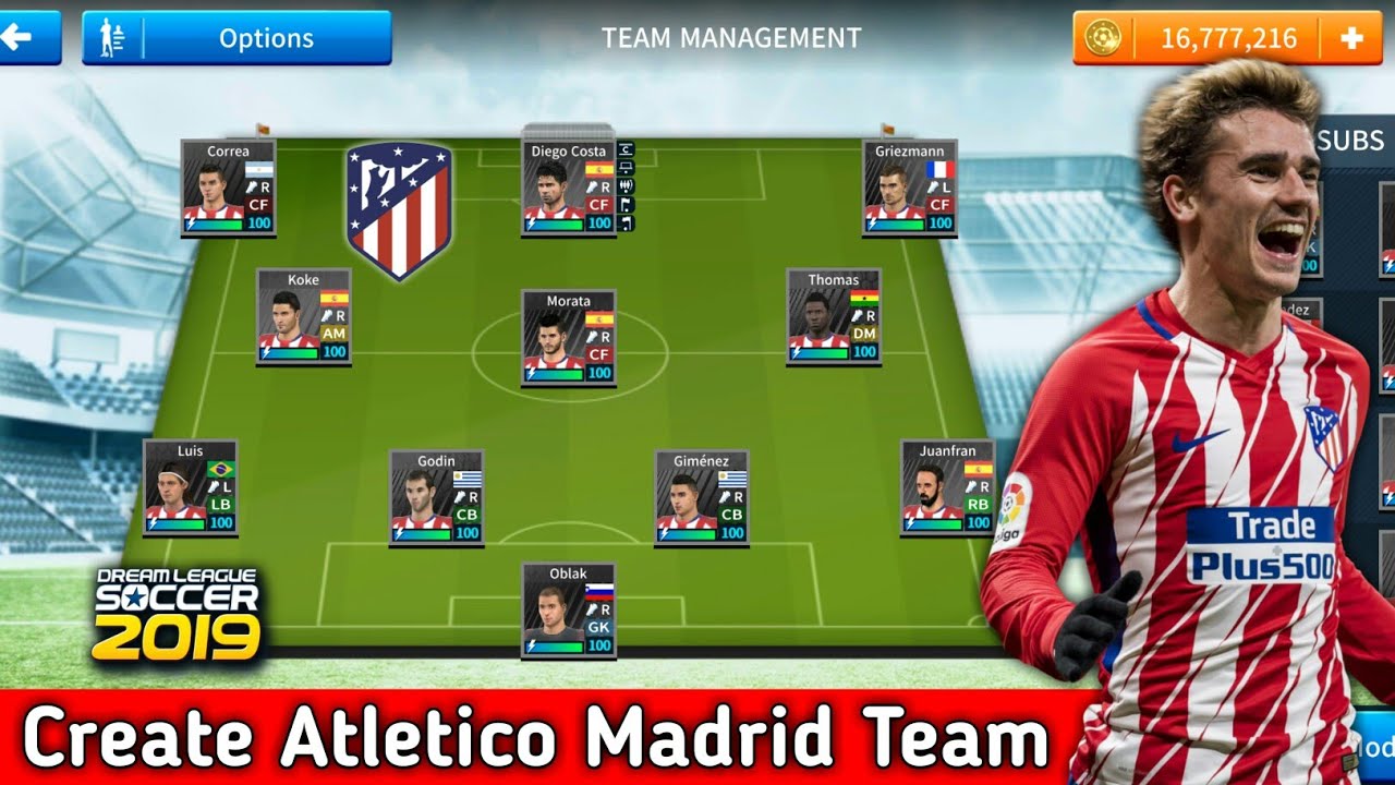 How To Create Atletico Madrid Team In Dream League Soccer 2019