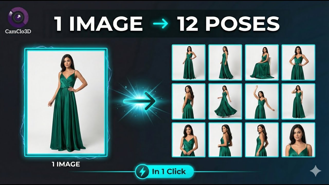 AI Pose Generator: 12 Model Poses from 1 Photo | Fashion Catalogue