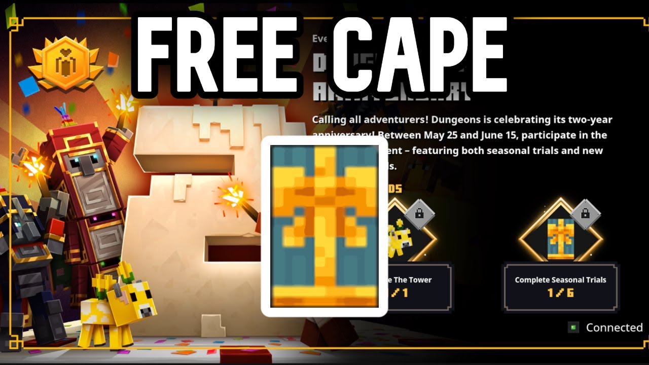 How To Get The Free Birthday Cape Minecraft Dungeons