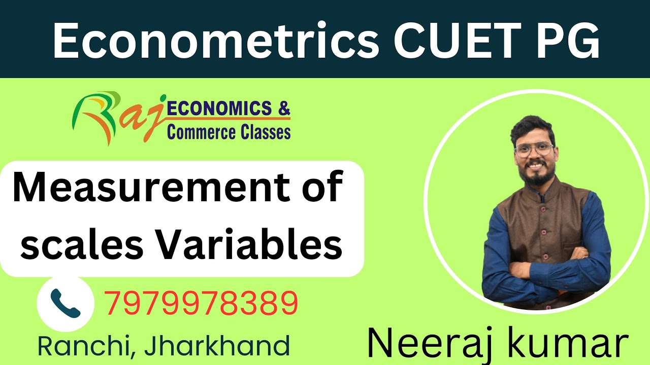Measurement scales of variables with MCQs | Econometrics | CUET PG | UGC-NET | JET