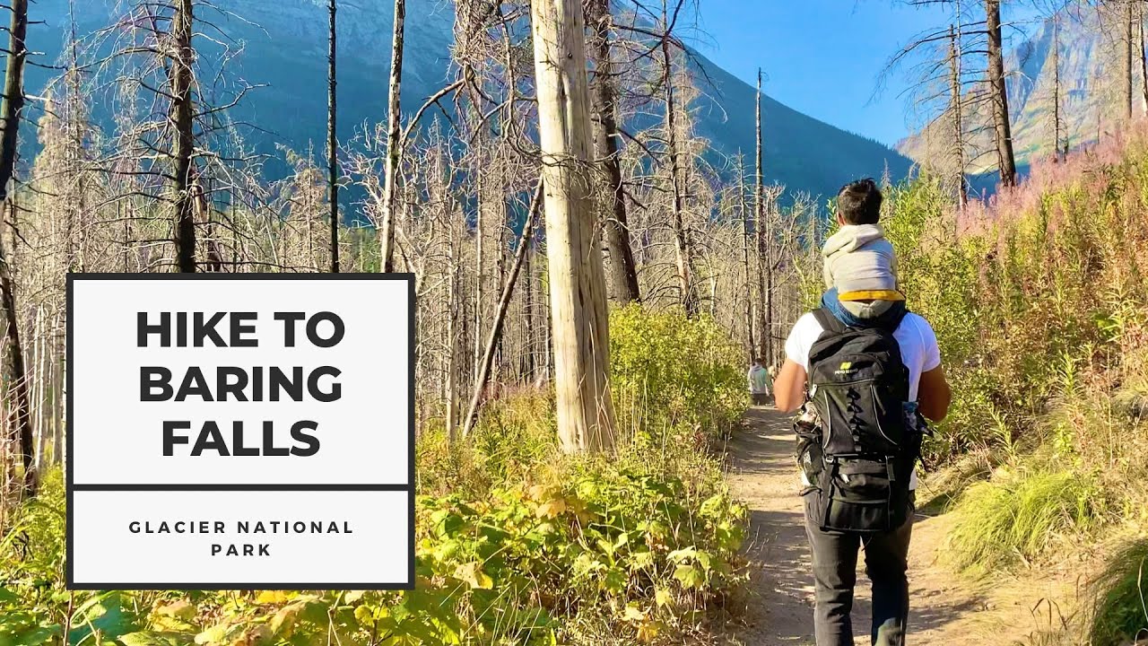 Baring Falls Glacier National Park Montana | Hiking Vlog 4K Video