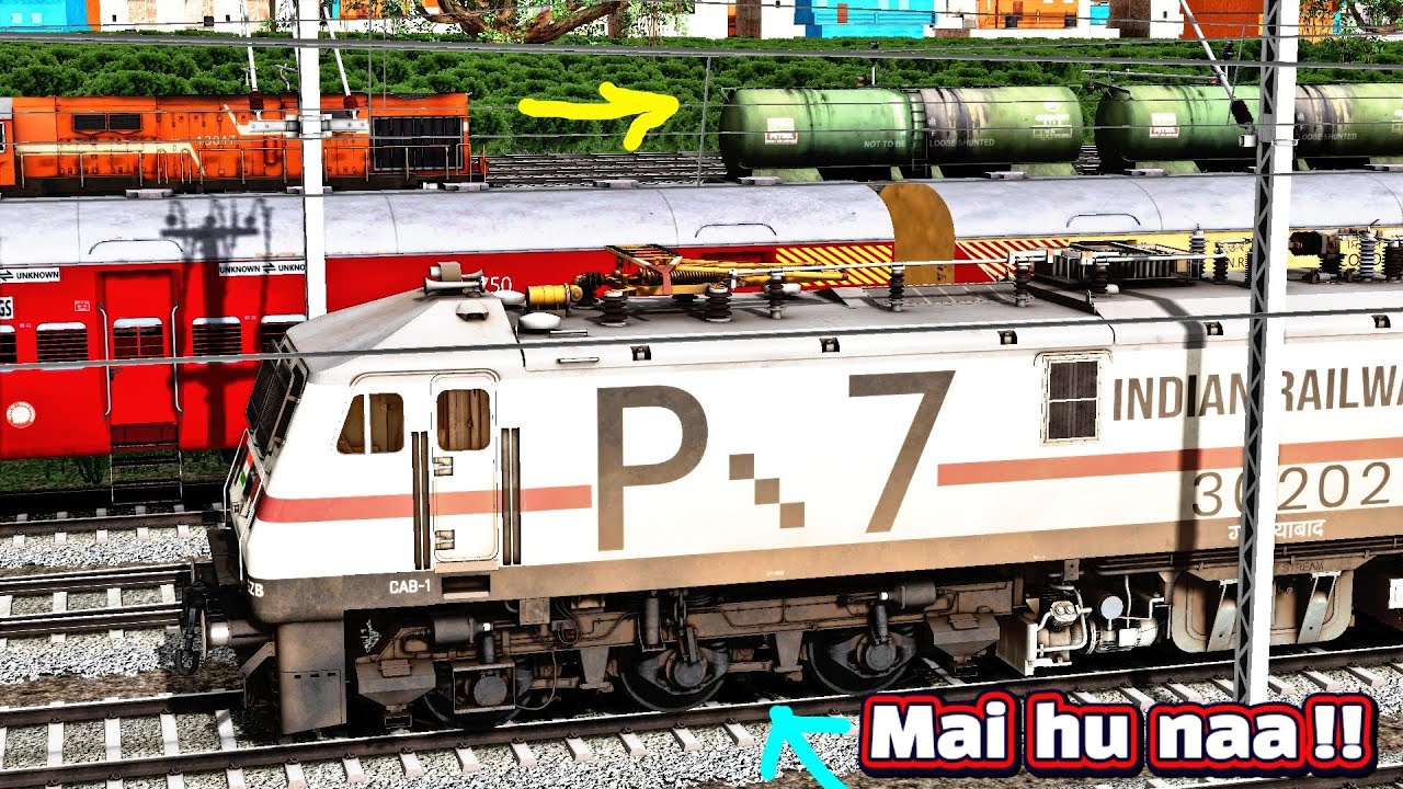 LOCO FAILED | WAP7 - P7 COMES TO RESCUE | Heavy Traffic Action At Ghaziabad