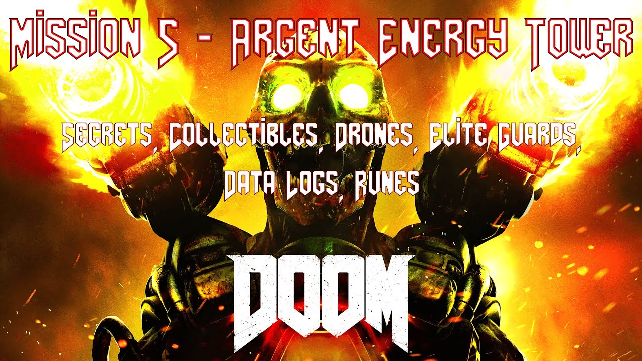 DOOM - Уровень 5 - Башня аргент-энергии - (Предметы коллекционирования, Журналы данных, Классичес...