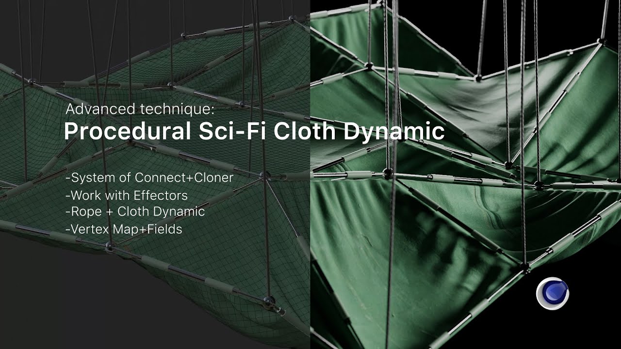 Procedural Sci-Fi Cloth and Rope Dynamic in Cinema 4D