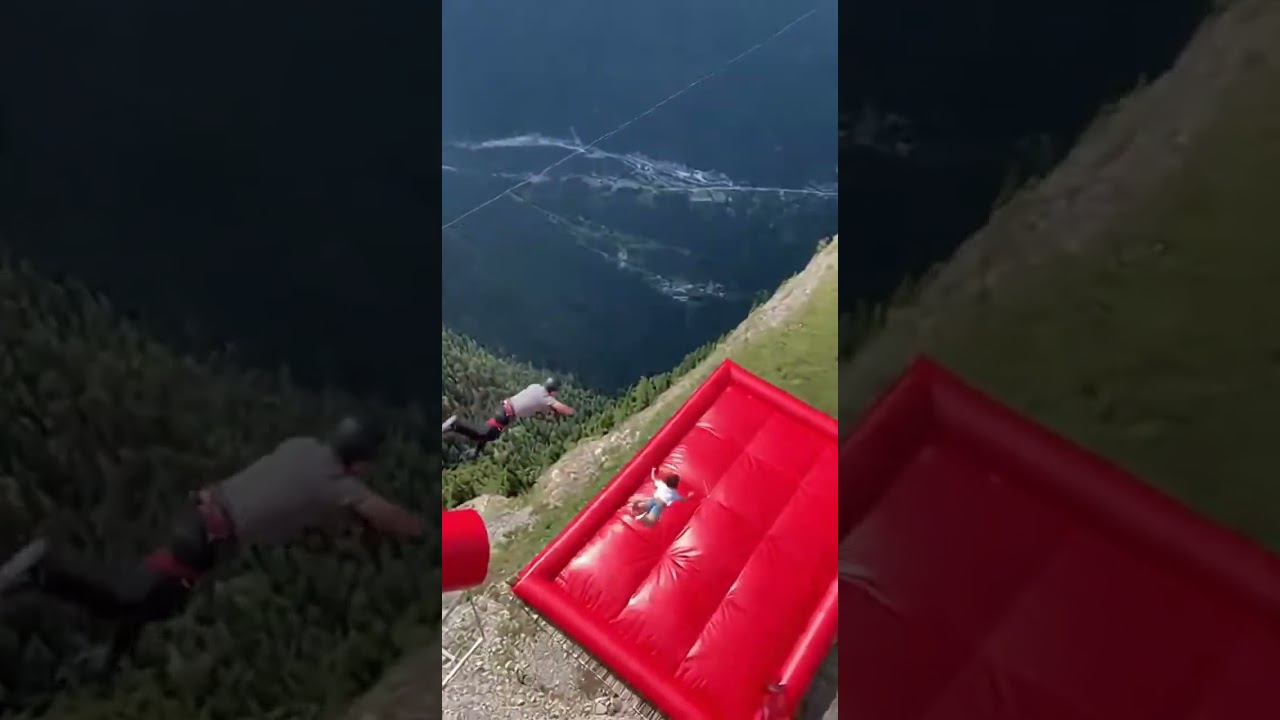 This Cliff Slide Bounce Is Wild