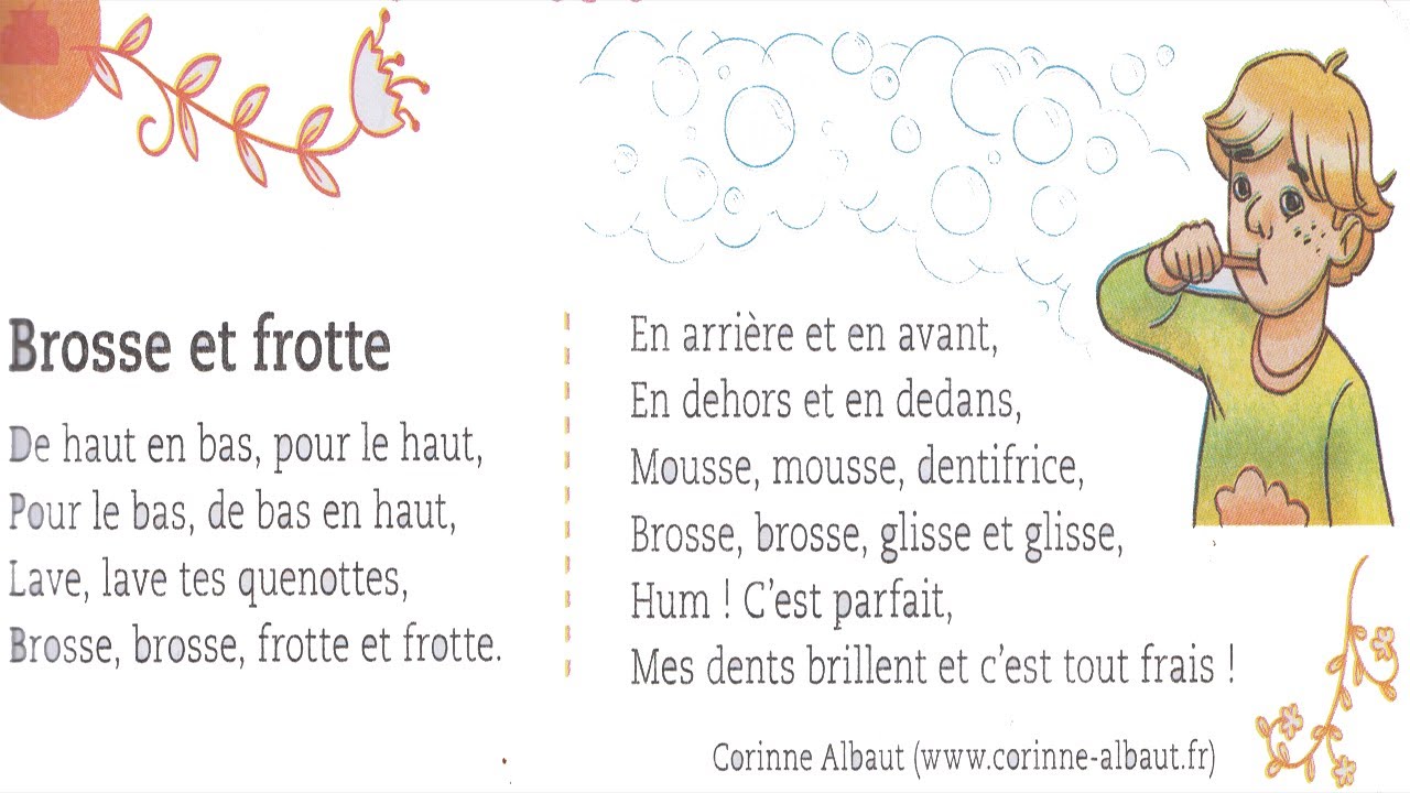 comptine : Brosse et frotte . 2aep