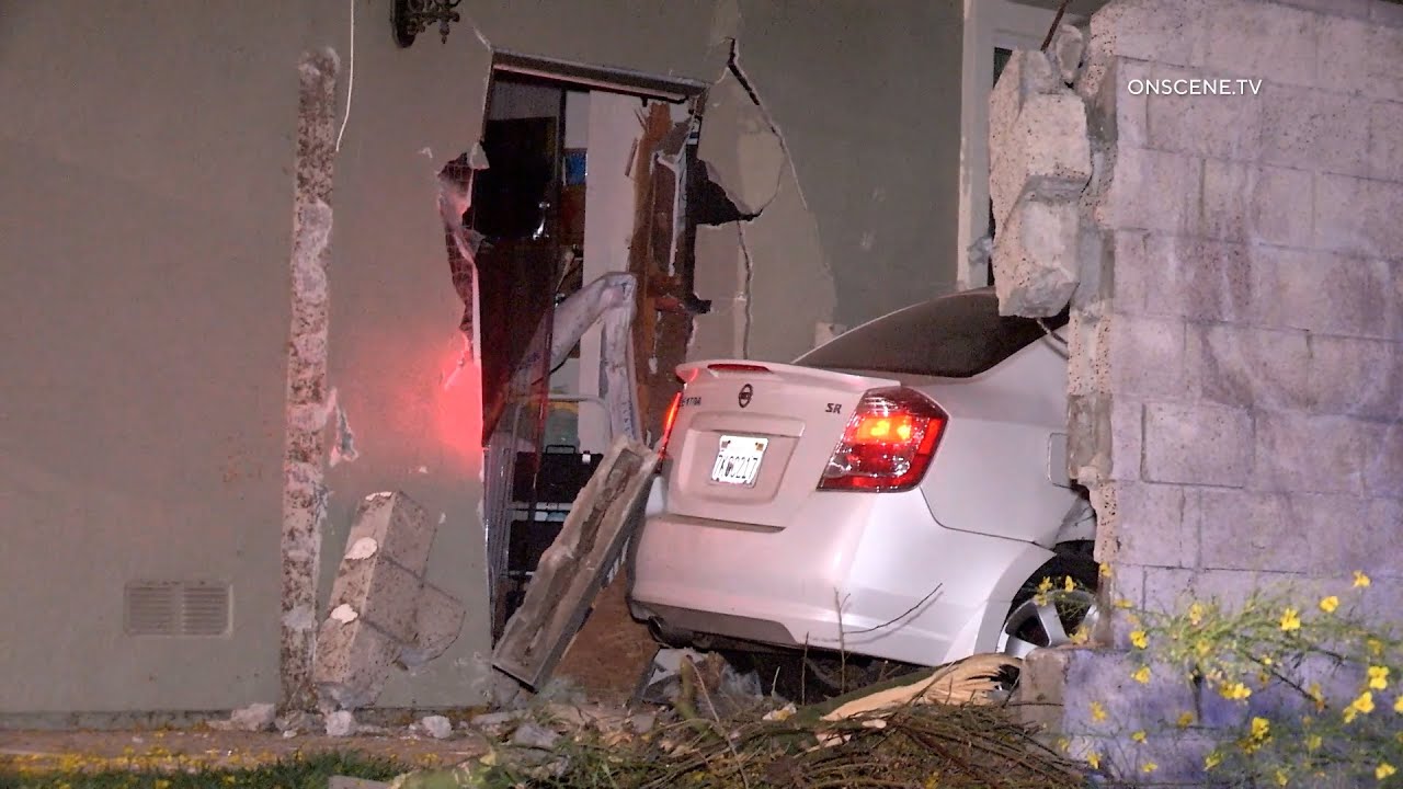 Car Crashes Into Fontana House