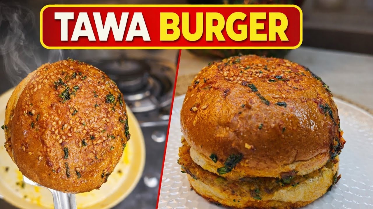 Street Style Tawa Burger Recipe | Butter Loaded & Super Crispy 😍🔥