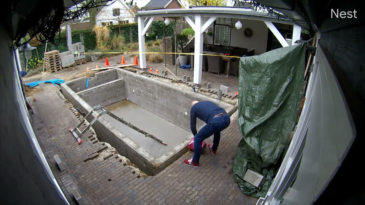 Bouw je eigen zwembad | Deel 4 Betonneren, Trap, Aanvullen