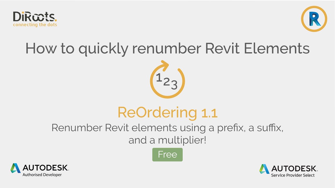 Как перенумеровать элементы Revit с помощью ReOrdering