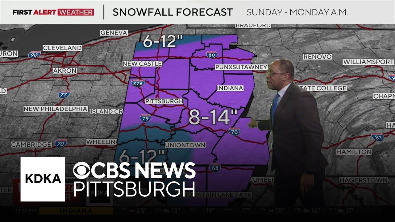Update maps show how much snow Pittsburgh will see this weekend