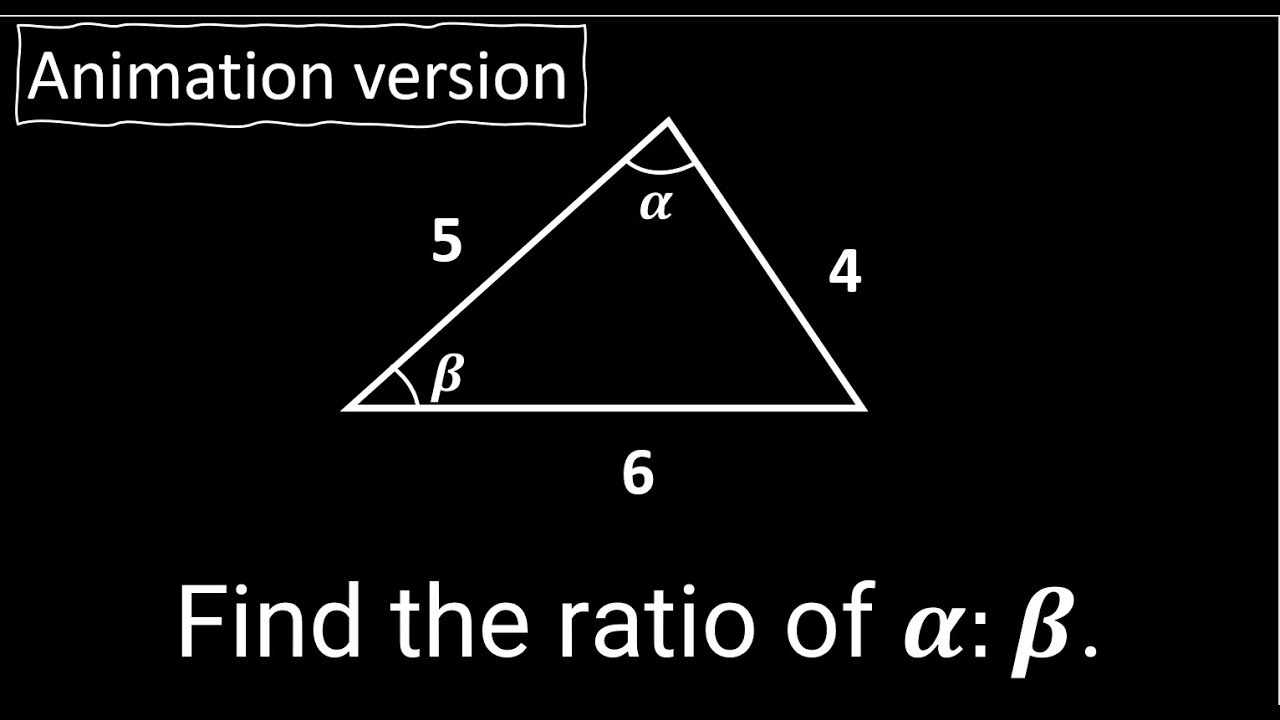 Finding the Ratio of Angles in a Triangle: A Step-by-Step Solution (Animation version)