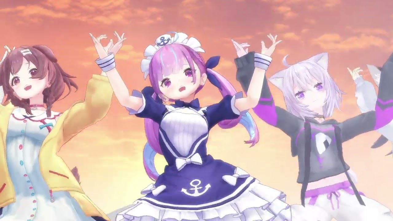 [Hololive MMD] - Gentleman - Psy w/ Minato Aqua, Korone, Okayu, Fubuki and Mio in HD 4K 60FPS