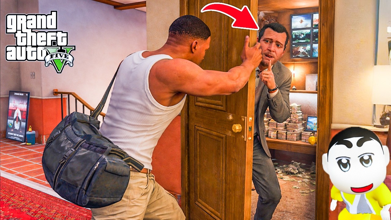 Franklin & Shinchan Opened Michael's House Secret Door in GTA 5!