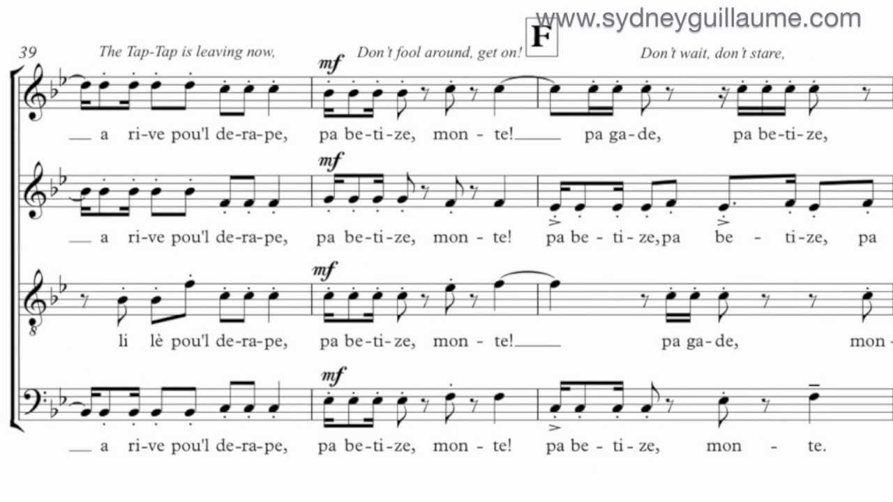 Tap-Tap by Sydney Guillaume {score video} - SATB Chorus