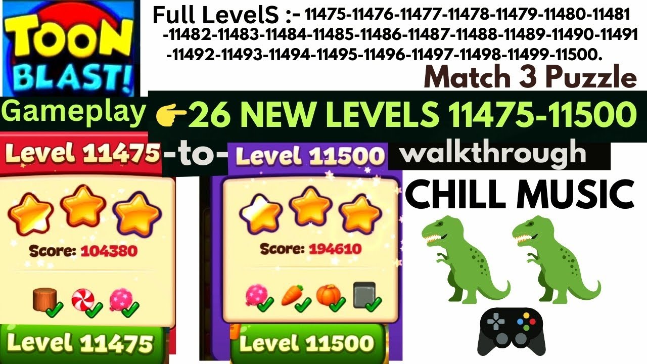 Toon Blast LEVELS 11475-11500 👉26 LEVELS Walkthrough😲 CHILL MUSIC🎧 Toon blast music✨