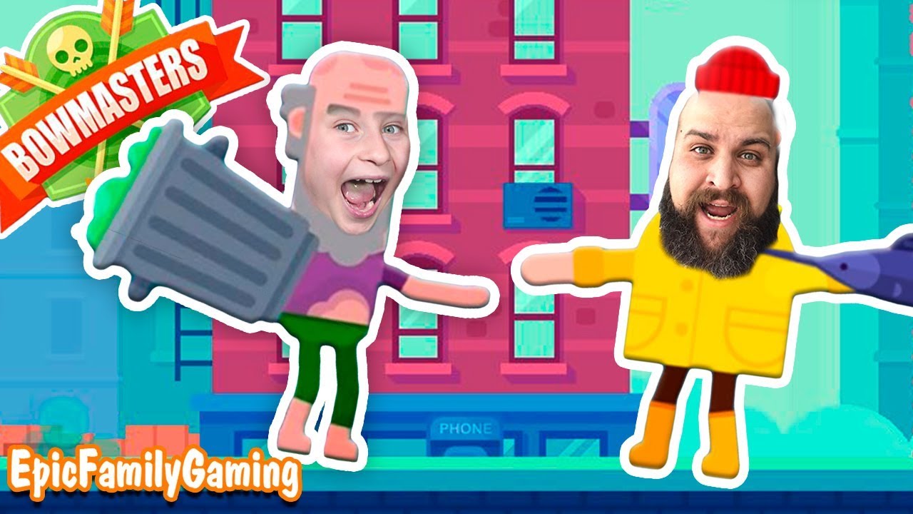 BOWMASTERS Jeremy vs Old Man and Man Cat Battle by Epic Family Gaming