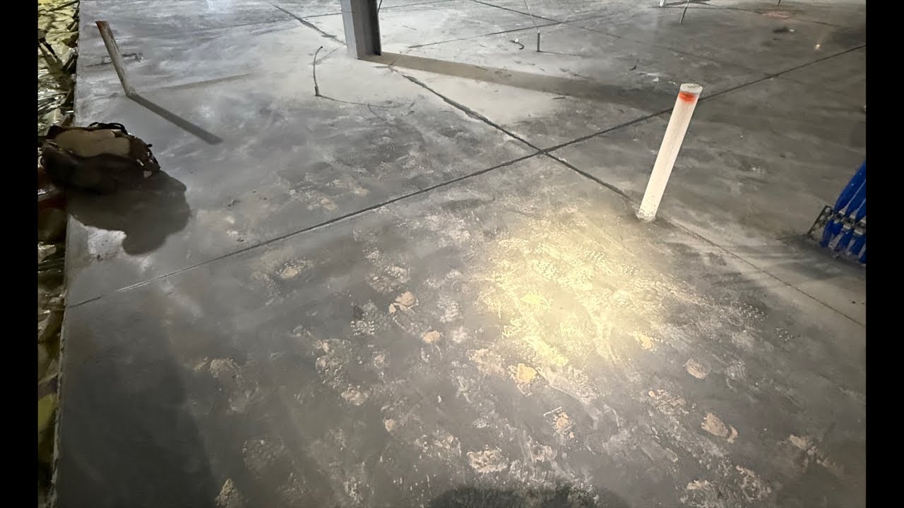 Concrete poured ready for sanding and polish